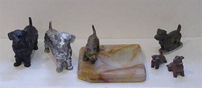 Lot 26 - Group of Five Scottie Bronzes Together with a...