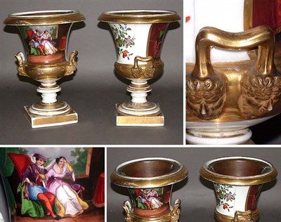 Lot 137 - Pair of Old Paris Porcelain Urns Each of...