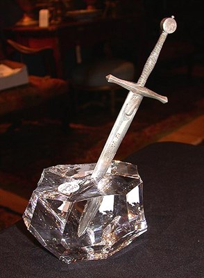 Lot 530 - Steuben Glass and Sterling Silver Camelot...