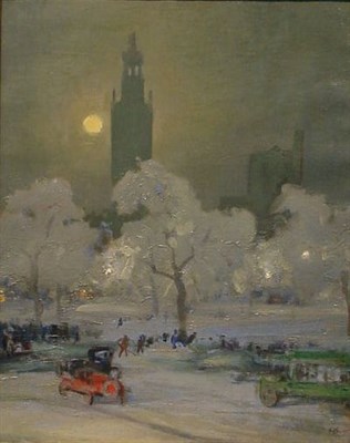 Lot 270 - Charles Hoffbauer 1875-1957 NEW YORK AT NIGHT...