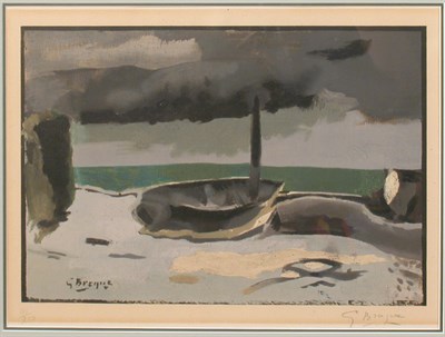 Lot 214 - After Georges Braque LA BARQUE Color collotype...