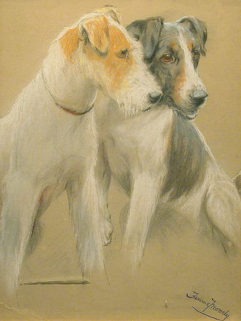 Lot 190 - Fannie Moody British, b.1861 TWO FOX TERRIERS,...