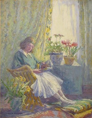 Lot 234 - Harriette Bowdoin 1880-1947 GIRL READING Bears...