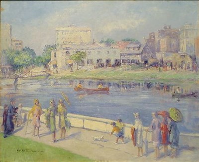 Lot 233 - Harriette Bowdoin 1880-1947 PARK VIEW Signed...