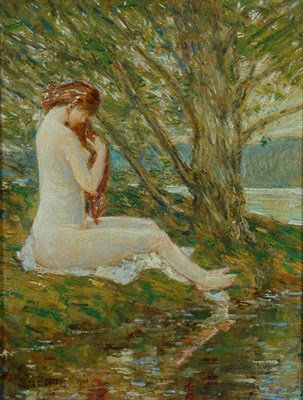 Lot 203 - Childe Hassam 1859-1935 UNDER THE WILLOWS...