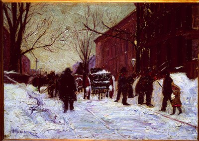 Lot 243 - Harry W. Newman b.1873 WINTER AFTERNOON Signed...