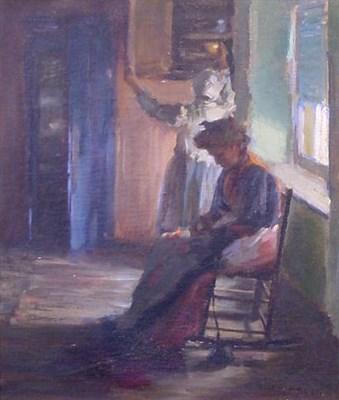 Lot 286 - Content Johnson 1871-1949 THE RUG MAKER Signed...