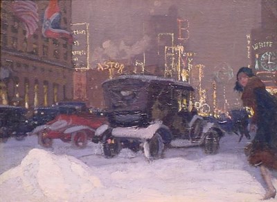 Lot 269 - Charles Hoffbauer 1875-1957 WINTRY EVENING IN...