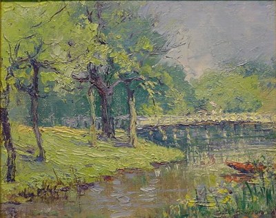 Lot 224 - Harriette Bowdoin 1880-1947 FOOTBRIDGE OVER...