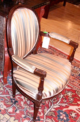 Lot 348 - Pair of Louis XVI Stained Beechwood Fauteuils...