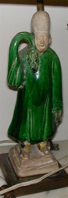 Lot 394 - Pair of Sanci Glazed Pottery Tomb Figures Each...