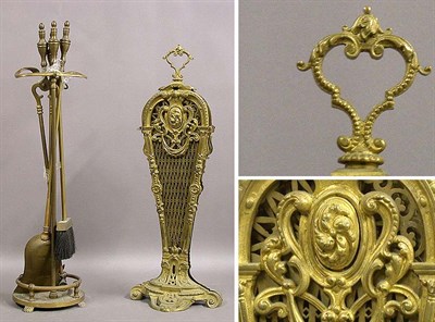 Lot 167 - Louis XVI Style Bronze Fire Screen Of fan form....