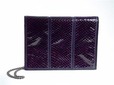 Lot 879 - Chanel Purple Lizard Clutch