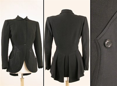 Lot 467 - Charles James Black Wool Broadcloth Suit Jacket