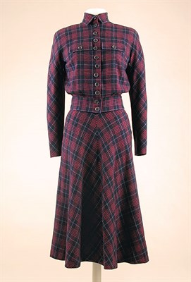 Lot 466 - Hattie Carnegie Wool Plaid Suit