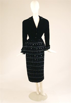 Lot 485 - Black Velvet Balmain Suit
