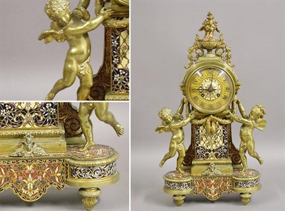Lot 583 - Napoleon III Bronze and Cloisonne Mantel Clock...