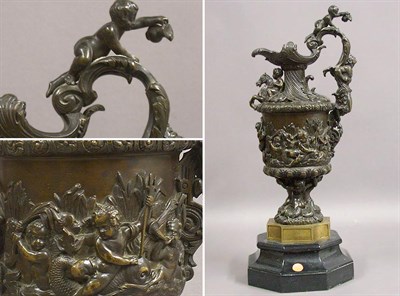 Lot 456 - Classical Style Bronze Ewer The body decorated...