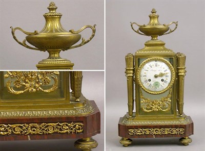 Lot 445 - Louis XVI Style Bronze and Glass Mantel Clock...