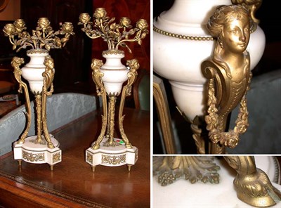 Lot 442 - Pair of Louis XV Style Gilt-Metal and Marble...