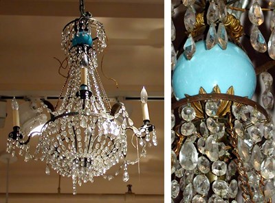 Lot 364 - Neoclassical Gilt-Metal and Cut Glass Light...