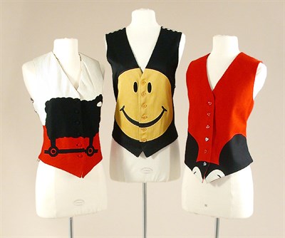 Lot 723 - Three Moschino Animation Motif Vests