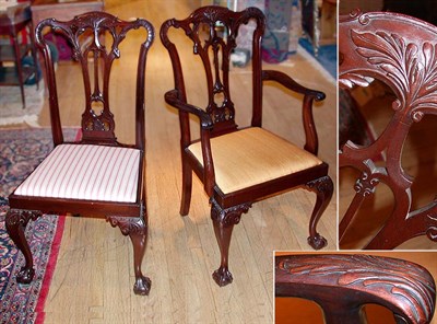 Lot 399 - Set of Eight George III Style Mahogany Dining...