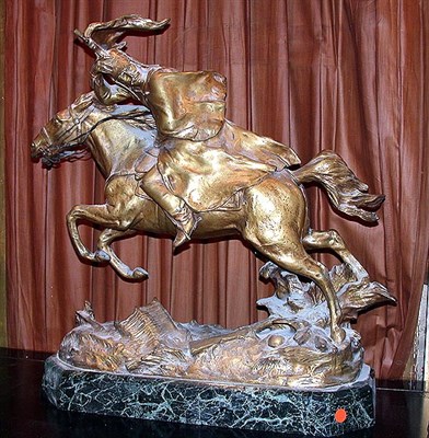 Lot 446 - Gilt-Bronze Equestrian Figure After a model by...