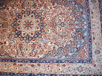 Lot 546 - Silk and Wool Indo-Ispahan Rug Inda,...