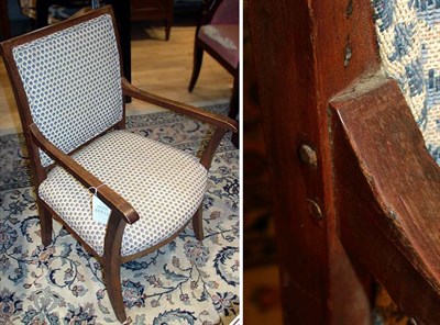 Lot 119 - Directoire Style Fruitwood Open Armchair