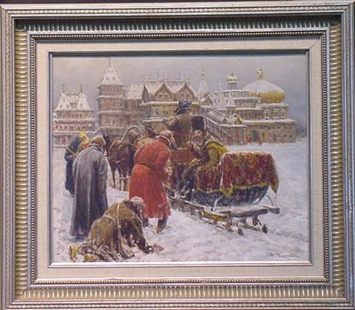 Lot 76A - Rassokhym Russian, 20th century WINTER TROIKA...