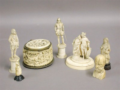 Lot 222 - Miscellaneous Group of European Ivory Figures;...