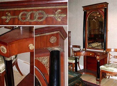 Lot 148 - Empire Style Gilt-Metal Mounted Mahogany...
