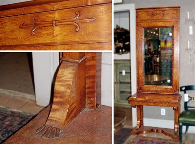 Lot 144 - Biedermeier Birch Console and Mirror