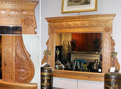 Lot 116 - Georgian Style Pine Overmantel Mirror