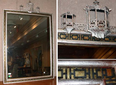 Lot 111 - Faux Bamboo Silvered and Parcel Gilt Mirror
