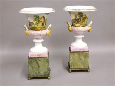 Lot 344 - Pair of Paris Porcelain Urns Mid 19th century...