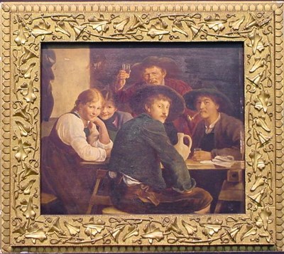 Lot 19 - Manner of Franz von Defregger TAVERN INTERIOR...