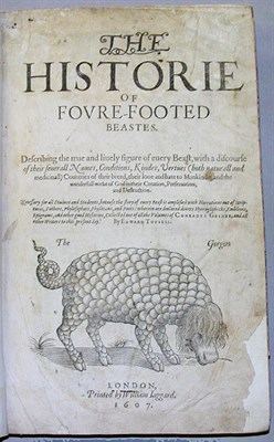 Lot 120 - TOPSELL, EDWARD The Historie of Foure-Footed...