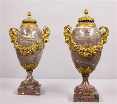 Lot 218 - Pair of Louis XVI Style Bronze Mounted Rouge...
