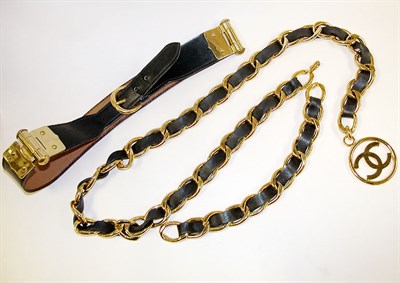 Lot 887 - Two Black Leather Belts