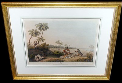 Lot 96 - Samuel Howitt CHASE AFTER A WOLF Hand-colored...