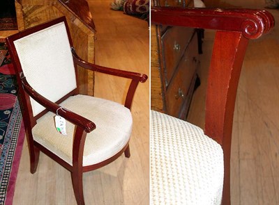 Lot 438 - Pair of Empire Style Mahogany Side Chairs