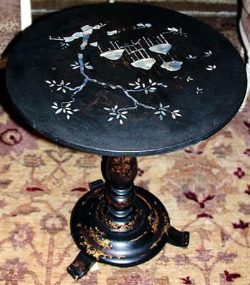 Lot 455 - Victorian Black Lacquer Tilt-Top Table
