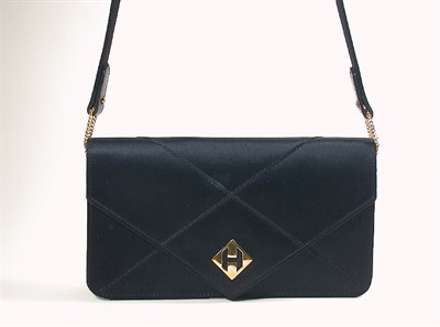 Lot 836 - Hermes Black Satin Envelope Bag