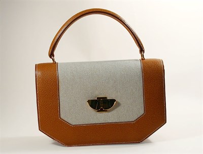 Lot 839 - Hermes Toile Butterfly Clasp Bag