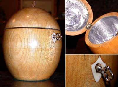 Lot 337 - Georgian Style Apple-Form Fruitwood Tea Caddy