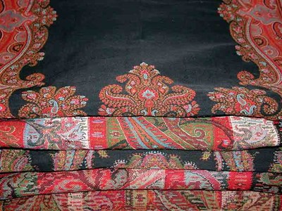 Lot 965 - Three Striped Paisley Shawls and Two Paisley Runners