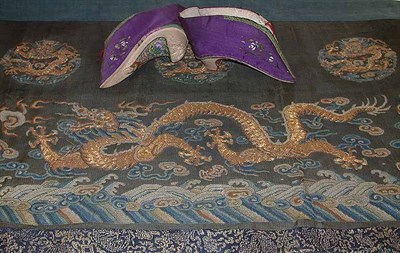 Lot 956 - Pair of Silk Chinese Lotus Shoes