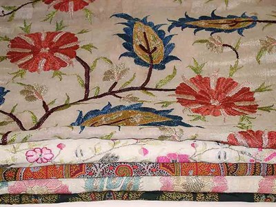 Lot 970 - Three Paisley Shawls and Three Turkish Embroideries